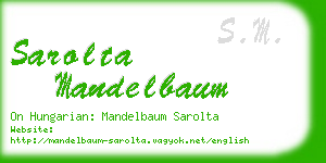 sarolta mandelbaum business card
